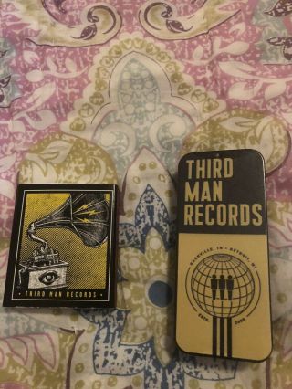 Third Man Records Bundle Jack White Deck Of Cards,  Matches & Guitar Picks In Tin
