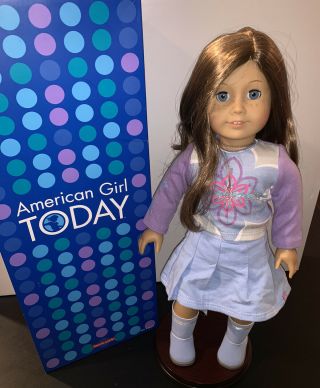 American Girl Just Like You Doll,  Stand & Outfit Brown Hair Freckles Blue Eyes