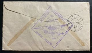 {SOLD} 1939 Shediac Canada First Flight Airmail Cover FFC To Ireland 2