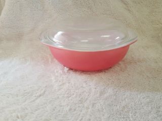 Vintage Pyrex - 024 - 2 Qt Pink Casserole Dish With Lid