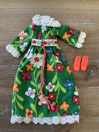 Vintage 1972 Kenner Blythe Doll - Vhtf Green Floral Dress - Love ‘n Lace Vgc