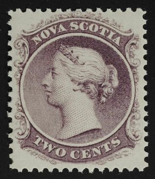 Nova Scotia 9 Two Cents Lilac Vf,  M Nh Fresh Front & Back