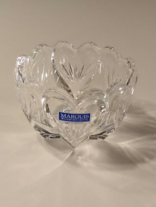 Marquis Waterford Full Lead Crystal 2.  5 " H 4 " W Mini Heart Bowl