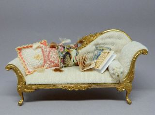 Vintage Bespa Victorian Sofa Artisan Dressed Dollhouse Miniature 1:12