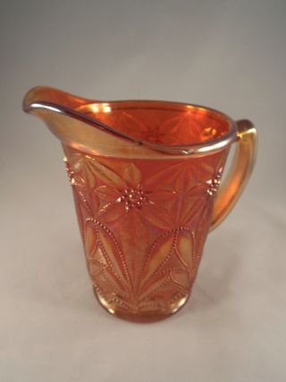 1910 Poinsettia By Imperial Glass Rubigold (marigold) Milk Pitcher