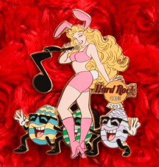Hard Rock Cafe Pin Online Easter Bunny Girl Egg Pink Ears Hat Lapel Logo