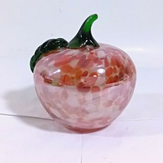 Venetian Italian Murano Glass Red Apple,  A Fine Home Decor Or Paper Weight