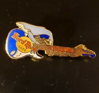 Hard Rock Cafe Pin Maui - Blue Fender Guitar & Grey Whale - (5318)