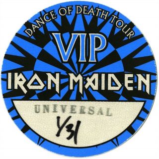 Iron Maiden Authentic 2003 Dance Of Death Tour Satin Backstage Pass Vip