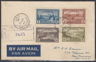 Canada Scott 268 - 70 & C9 Fdc - 1946 King George Vi Peace Issue