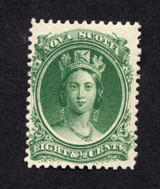 Nova Scotia 11a 8 1/2 Cent Green Queen Victoria Issue White Paper Mnh