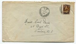 Canada Bc British Columbia - Prince Rupert 1921 - Admiral Misperf Error Stamp -