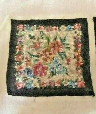 Doll House Antique Miniature Medium Petit Point Floral Tapestry Choice