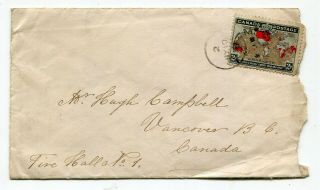 Canada Bc British Columbia - Mcguigan 1899 Cover To Vancouver Via Sandon - Scarce