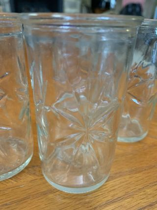 4 Vintage 50th Anniversary Star Burst Anchor Hocking Jelly Jar Juice Glasses 2