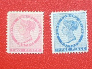 Prince Edward Island 1862/9 2d Rose & 3d Blue Mng Sg12&14