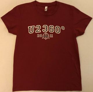 U2 360 Tour 2011 Junior Size Xl Dark Red T - Shirt