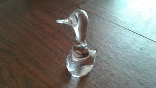 Daum France Crystal Duck Signed Bird Figurine Daum France