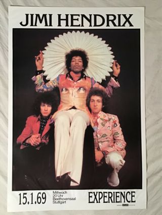 Jimi Hendrix Experience 1990 Poster Splash England German 1969