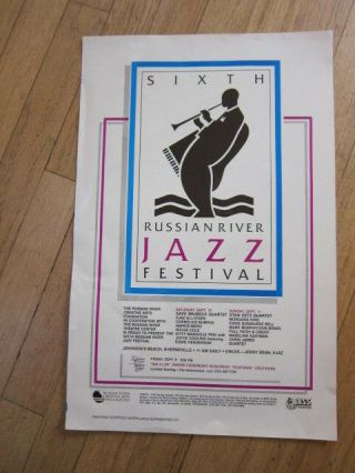 Russian River Jazz Fest 6 Poster Dave Brubeck Stan Getz Morgana King Richie Cole