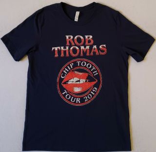 Rob Thomas (matchbox Twenty) Chip Tooth Tour 2019 Size Large Blue T - Shirt
