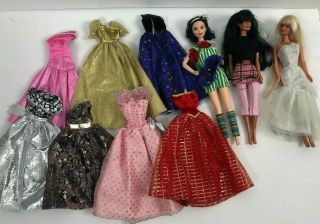 Vintage Barbie Dolls 1966 Doll Clothes 3 Dolls & 7 Clothing Collectible Mattel