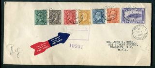 Kgv Medallion Set Fdc Montreal Quebec Cancel Registered Airmail To Usa Cat$c50