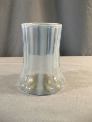 Fenton Blue Opalescent Glass Rib Optic Tumble Up Cup Tumbler Only Marked 2nd