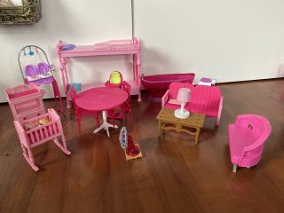 Barbie Baby Crib,  High Chair,  Changing Table And More Furniture