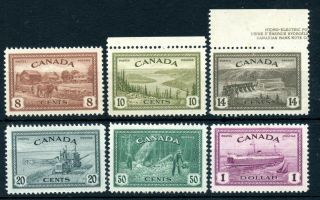 Weeda Canada 268 - 273 Mostly Vf Mnh/h 1946 Peace Issue Set Cv $70