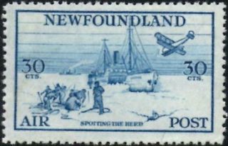 Newfoundland 1933 Airmail Issue 30c Light Blue Sg.  232 (hinged)