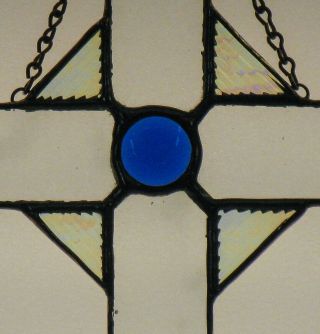 STAINED GLASS CROSS CRUCIFIX,  HAND - CRAFTED SUNCATCHER 3