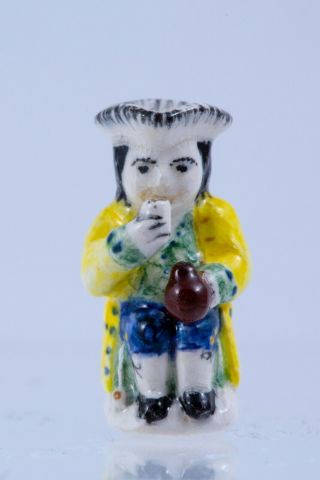 Dollhouse Miniatures Artisan Made Porcelain Toby Jug / Pitcher Man Sitting