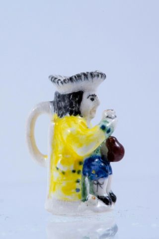 Dollhouse Miniatures Artisan Made Porcelain Toby Jug / Pitcher Man Sitting 3