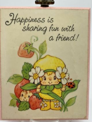 American Greetings Strawberry Shortcake Berrykins Plaque 1985 Vintage