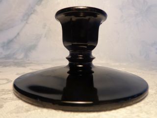 L E Smith Glass Black Amethyst 27/4 Single Candlestick Holder Late 1920 