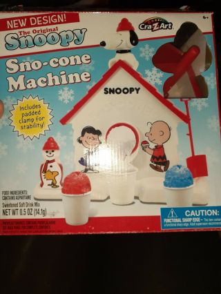 Snoopy Sno - Cone Machine Snow Cone Maker Cra - Z - Art Peanuts 18254 Complete