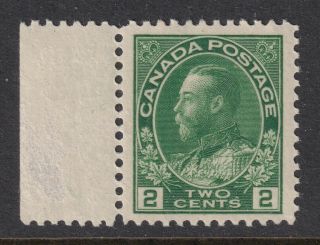 Canada Scott 107e 1923 Vf Mnh 2¢ Green Kgv Admiral Dry Printing Scv $60.  00
