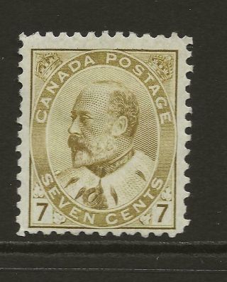 Canada Edvii Sg180 7c Yellow Olive Fine Hinged Cat £90