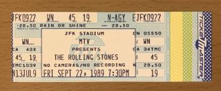 1989 The Rolling Stones Steel Wheels Tour Philadelphia Concert Ticket Stub 45 19