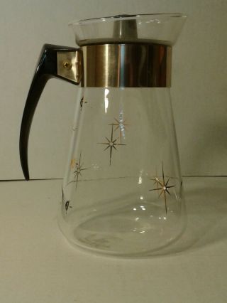 Vintage Corning Ware Atomic Starburst 6 Cup Glass Coffee Tea Pot Carafe