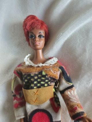 Vintage 1966 Mattel Barbie Doll Julia African American TNT Twist &Turn Red Hair 2