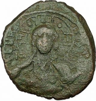 Jesus Christ Class B Anonymous Ancient 1028ad Byzantine Follis Coin Cross I39772