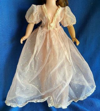 1950s Vintage Tagged Cissy 20 " Doll Pink Floral Robe Peignoir Lace Ma Madame Ale