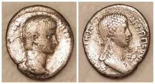 Seleucis & Pieria,  Antioch.  Nero,  With Agrippina Junior.  Ad 54 - 68 Ar Tetradrachm