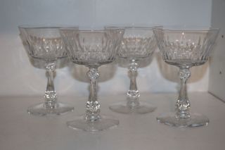 4 Vintage Cambridge Bijou Clear Glass 5 - 3/8 " Sherbet/champagne Goblets