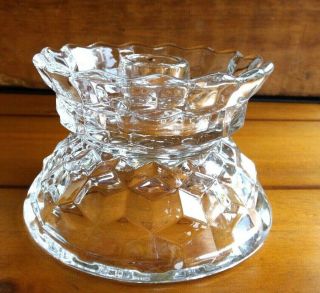 Vintage American Fostoria Crystal Hurricane Candle Lamp Base Only
