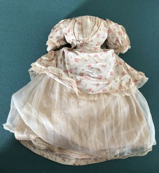 Antique Victorian Cloth Doll Body Stuffed With Horse Hair & Dress