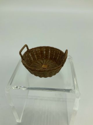 Dollhouse Miniature Artisan Signed Joan Rankin Hand Woven Basket 2