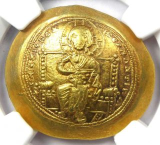 Constantine X Av Gold Histamenon Nomisma Christ Coin (1059 - 67 Ad) - Ngc Au